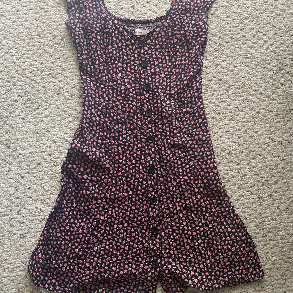 Aeropostale Floral Button-Down Midi Dress